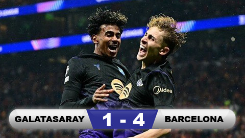 Kết quả Galatasaray 1-4 Barcelona: Chiến thắng ấn tượng của Barca