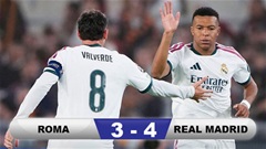 Kết quả Roma 3-4 Real Madrid: Chiến thắng nghẹt thở