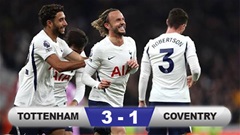 Kết quả Tottenham 3-1 Coventry: Spurs thắng trận đầu tiên ở Ngoại hạng Anh 2026/27