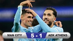 Kết quả Man City 5-1 AEK Athens: Foden sắm vai người hùng