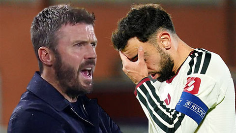 MU thua tan nát trước Como:  Bruno Fernandes nổi loạn, Carrick đối mặt khủng hoảng