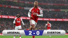 Kết quả Arsenal 2-0 Everton: Pháo thủ cân bằng điểm số với Man City