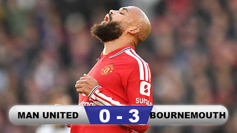 Kết quả MU 0-3 Bournemouth: Quỷ đỏ thua tan nát trên sân nhà