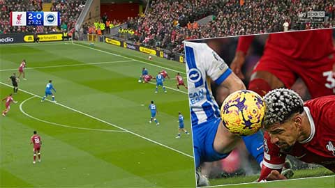 Fan Liverpool phấn khích trước pha bóng bảo vệ cầu môn của Araujo