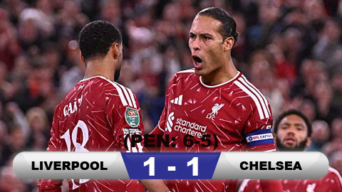 Kết quả Liverpool 1-1 (luân lưu: 6-5) Chelsea: The Blues dừng bước sau loạt 'đấu súng'