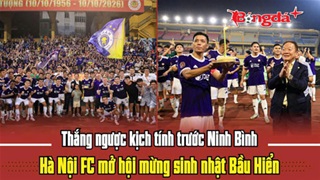  Thắng ngược kịch tính trước Ninh Bình, Hà Nội FC mở hội mừng sinh nhật bầu Hiển